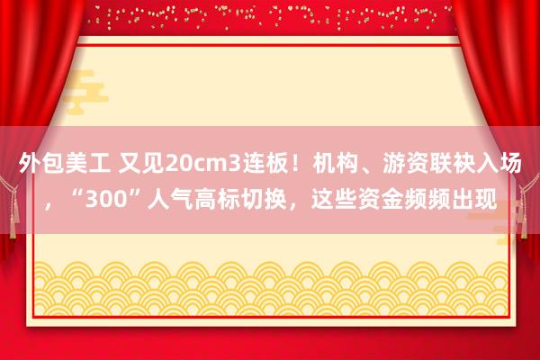 外包美工 又见20cm3连板！机构、游资联袂入场，“300”人气高标切换，这些资金频频出现