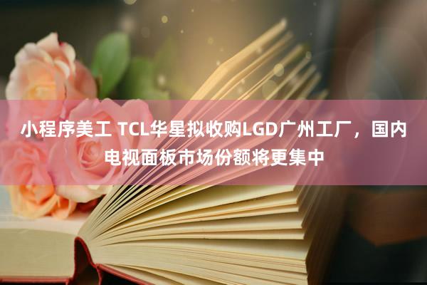 小程序美工 TCL华星拟收购LGD广州工厂，国内电视面板市场份额将更集中