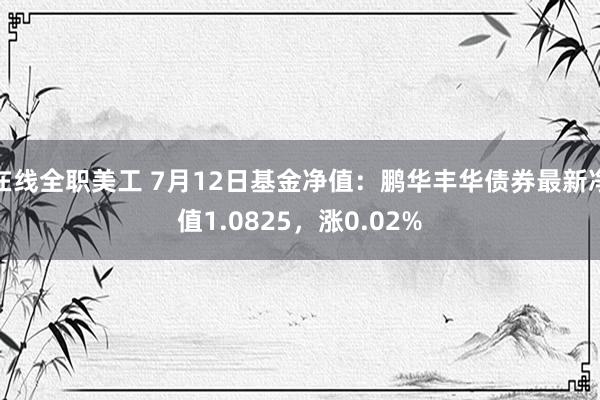 在线全职美工 7月12日基金净值：鹏华丰华债券最新净值1.0825，涨0.02%