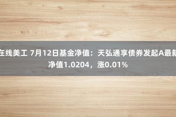 在线美工 7月12日基金净值：天弘通享债券发起A最新净值1.0204，涨0.01%