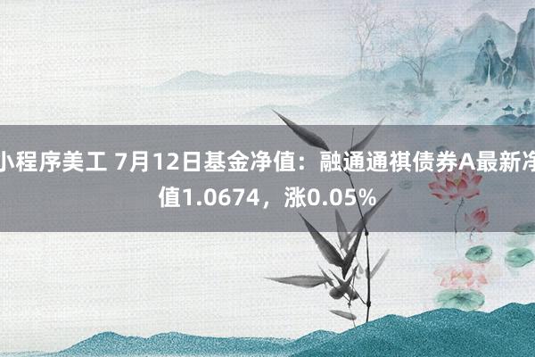 小程序美工 7月12日基金净值：融通通祺债券A最新净值1.0674，涨0.05%