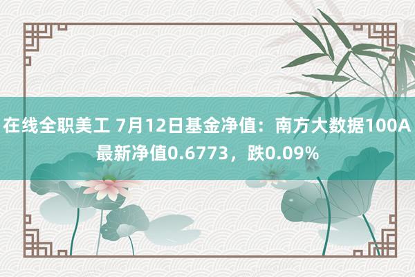 在线全职美工 7月12日基金净值：南方大数据100A最新净值0.6773，跌0.09%