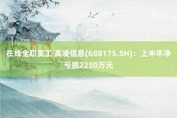 在线全职美工 高凌信息(688175.SH)：上半年净亏损2250万元