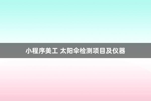 小程序美工 太阳伞检测项目及仪器