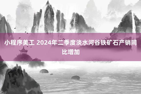 小程序美工 2024年二季度淡水河谷铁矿石产销同比增加