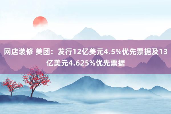 网店装修 美团：发行12亿美元4.5%优先票据及13亿美元4.625%优先票据