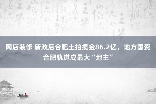 网店装修 新政后合肥土拍揽金86.2亿，地方国资合肥轨道成最大“地主”